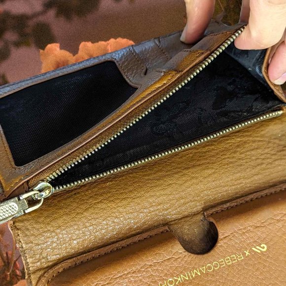 Rebecca Minkoff Brown Vegan Leather Fringe Mini Crossbody Purse Wallet - Picture 11 of 12